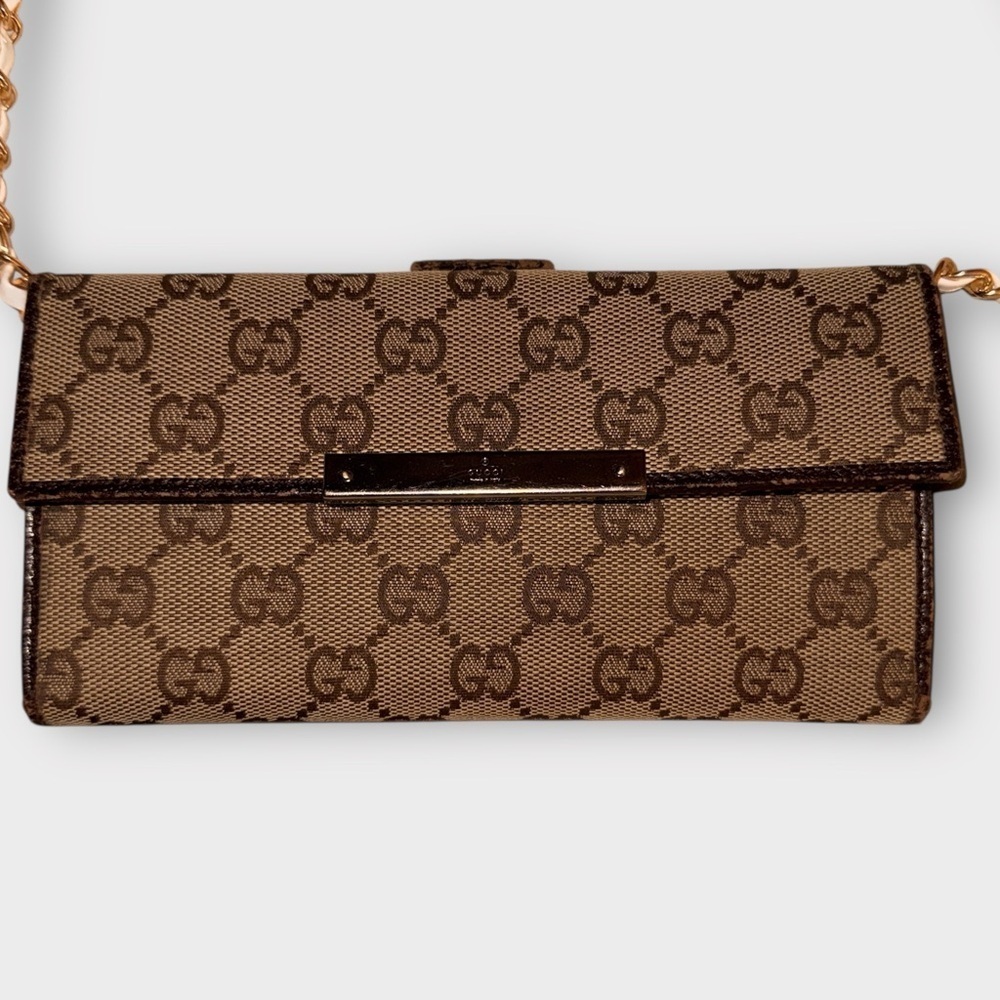 Gucci GG Canvas Wallet w/ Optional Gold + Silver Chain (Authentic, COA Included) - Picture 15 of 15